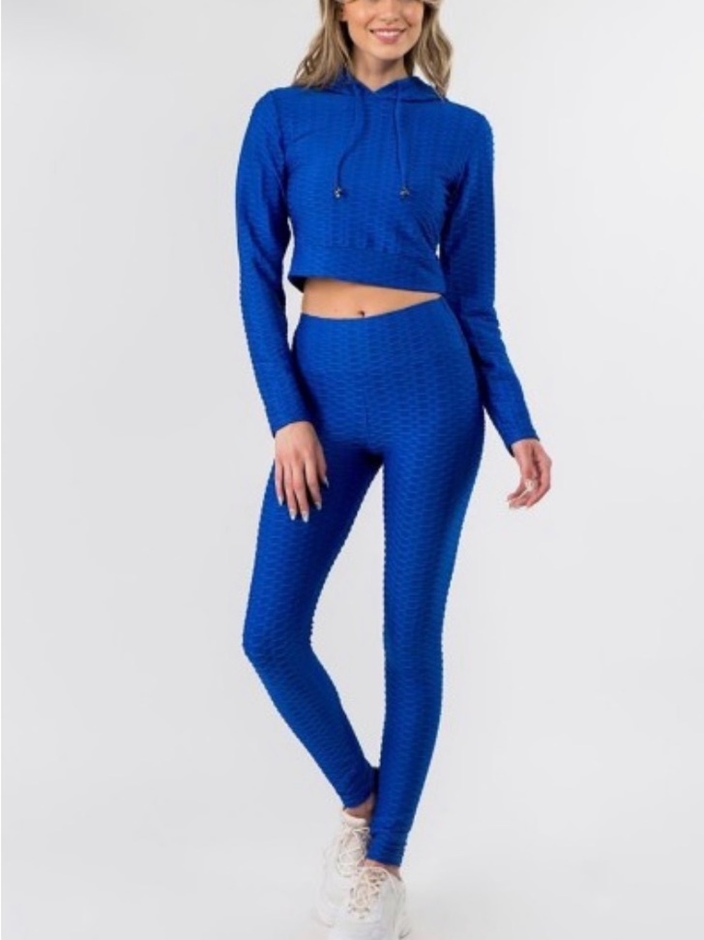 HoneyComb Tik-Tok Activewear Set Cropped Hoodie & Brazilian Butt Lifting Legging
